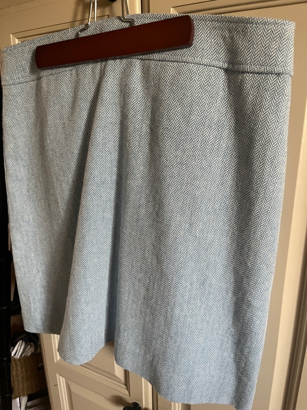J. Crew Light Blue Herringbone A-Line Skirt